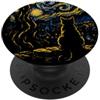 StarryAx1 Notte stellata Gatto Nero Van Gogh Luna Arte Mamma Papà Miao PopSockets PopGrip Adesivo