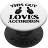 Funny Accordion Player Merch with Polka Questo ragazzo ama la fisarmonica con due pollici PopSockets PopGrip Adesivo