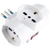 yefix Adattatore Triplo Presa 10A/16A Max 1500W con Interruttore Rosso e Spina Italiana Tipo L, 3 Prese Universali Compatibili Schuko | Presa Multipla Sicura per Casa e Ufficio, Colore Bianco