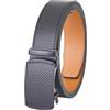 VRLEGEND Cintura Uomo Pelle Cinta Uomo Cricchetto Automatica Fibbia 35mm con Scatola Regalo (Nero-0191,120cm Regolabile)