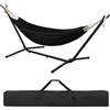 Laneetal Amaca con Supporto, Amaca con Struttura in Metallo per 2 Persone, Portata Max. 250 kg, Borsa da Trasporto, per Campeggio/Giardino/Balcone/Piscina, 280x106x100cm (Antracite, 280x106x100cm)