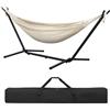 Laneetal Amaca con Supporto, Amaca con Struttura in Metallo per 2 Persone, Portata Max. 250 kg, Borsa da Trasporto, per Campeggio/Giardino/Balcone/Piscina, 280x106x100cm (Beige, 280x106x100cm)