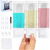 DANIOM Dispenser Sapone Bagno a Muro, Porta Sapone Bagno da Muro a 3 Scomparti X 300ml con Chiave, Montaggio con e Senza Foratura, Dispenser Doccia Shampoo e Bagnoschiuma e Balsamo a Parete Bianco