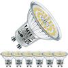 EACLL Lampadine LED GU10 6.5W Equivalente a Alogena 100W, Pacco da 6, 760lm 4000K Bianco Naturale, Faretti AC 230V senza Sfarfallio, Angolo a Fascio 120° Spot, Non Dimmerabile corta Riflettore Lampade