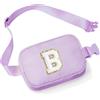 YOOLIFE Marsupio con lettere per bambine, regalo per bambine dai 3, 4, 5, 6, 7, 8, 9, 10, 11, 12 anni, regalo personalizzato per donne, fidanzate, sorelle, mamme, Lilla, A