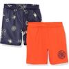 Amazon Essentials Disney | Marvel | Star Wars Pantaloncini sportivi in tessuto a rete Bambini e ragazzi, Pacco da 2, Marvel - Spiderman, 5 anni