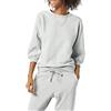 Amazon Essentials Felpa girocollo da donna con maniche in pile di spugna francese, grigio mélange, XL