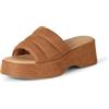 Amazon Essentials Sandali Slide On con Plateau Donna, Tan Micro Scamosciato, 37.5 EU