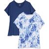 Amazon Essentials T-Shirt Tecnica Scollo V Elasticizzata Asciugatura Rapida (Anche in Taglie Forti) Donna, Pacco da 2