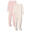 Amazon Essentials x Sofia Grainge Pigiami con Piedi Attillati in Cotone Unisex Bimbi, Pacco da 2, Coniglietti Piccoli/Pecore, 12 Mesi