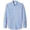 Amazon Essentials Camicia in Popeline a Maniche Lunghe Slim Uomo, Blu A Quadretti, L