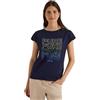 Cecil Maglietta da Donna 3230902, con Scollo a Barca e Stampa Frontale (Confezione da 1), Blu Scuro Urbano, XS
