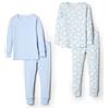 Amazon Essentials x Sofia Grainge Pigiami in Cotone Aderenti Unisex - Bambini e Ragazzi, Confezione da 2, Blu Chiaro/Orsi Polari, 18 Mesi