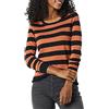 Amazon Essentials Maglione Girocollo Leggero A Maniche Lunghe (Taglie Forti Disponibili) Donna, Nero Caramello Righe da Rugby, L