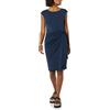 Amazon Essentials Abito a Portafoglio con Scollo a Barchetta e Maniche ad Aletta Donna, Blu Marino, XS