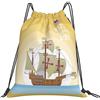 Generic Zaino con Coulisse Happy Columbus Day Sacca da Palestra Grande capacità Sacchetta Sportiva Leggero Drawstring Backpack per Unisex Viaggi Scuola