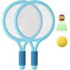 DAGLLGEW Set da Badminton per Bambini in Confezione da 2, Racchetta da Tennis per Bambini con Impugnatura Morbida, Leggera per Giochi Indoor e Outdoor Racchette da Tennis Blu per Set da Badminton