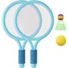 AwnsIMfreien Set da Badminton per Bambini in Confezione da 2, Racchetta da Tennis per Bambini con Impugnatura Morbida, Leggera per Giochi Interni ed Esterni Blu, Racchette da Tennis per