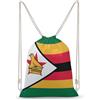 SMAZDFXX Zaino con coulisse con bandiera dello Zimbabwe, borsa sportiva da palestra in tela, borse a tracolla per uomo e donna
