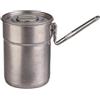 Drawup Kit portatile in acciaio inox 304 per pentola da campeggio con coperchio, stile retrò, leggero, per trekking, picnic, cucina all'aperto, colore argento, 1 litro