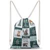 SMAZDFXX Zaino con coulisse e patchwork di animali, borsa sportiva da palestra, borsa a tracolla in tela per uomo e donna