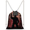 SMAZDFXX Zaino con coulisse Bigfoot con bandiera americana, borsa sportiva da palestra, borsa a tracolla in tela per uomo e donna