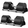 MADICKS Manubrio regolabile 32 KG per palestra e casa da 2 a 32 kg - Set con 16 livelli di peso e base salvaspazio inclusa - per Home Gym, Ideale per l'allenamento a casa, Dumbbells (Set 32 KG X 2)