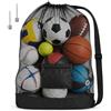 KOMUNJ Rete extra grande, grande borsa in rete, con 2 aghi per l'aria, per 8-10 palline, nero, 72 x 100 cm