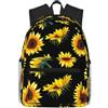 ybhgvc Girasole Fioritura Fiori Piante Stampa Nero e Giallo Unisex Leggero Impermeabile Zaino Casual Giornaliero Pendolari Viaggi Weekend