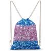 SMAZDFXX Zaino con coulisse e paillettes con bandiera transgender, borsa sportiva da palestra, borsa a tracolla in tela per uomo e donna