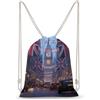 SMAZDFXX Borsa a tracolla con coulisse a tema London Street con bandiera inglese, ideale per sport e palestra, in tela, per uomo e donna.