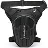 Pumixiy Borsa da gamba per moto, impermeabile, con imbottitura traspirante, cinghie regolabili, multifunzione, per viaggi, escursionismo, pesca, nero (C)