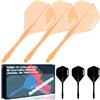 Turnart Darts Flights and Shafts 2BA No.2 Shape and Medium Design One Moulded Dart Flight for All Flights (6, Orange & Black-A)
