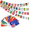 Ameble 100 Bandiere Nazionali Vivaci in Poliestere con Cordino, Striscione con Bandiere del Mondo per Feste di Calcio, Bar e Decorazioni internazionali