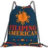 Generic Zaino con Coulisse Filipino American Heritage Month Borsa con Coulisse Pieghevole Sacca da Palestra Impermeabile Sacchetta Sportiva per Unisex Viaggi Scuola
