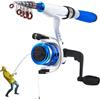 Generic Canna da pesca combinata con mulinello e mulinello, piccola canna da pesca telescopica, kit portatile da viaggio per uomini e donne