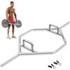 COSTWAY Barra della Trappola Olimpica, Olympic Hex Trap Bar in Acciaio con Maniglie Piegehvole, Barra Sollevamento Pesi, Capacità di Carico 226 kg (Argento)