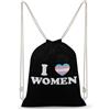 SMAZDFXX Amo le donne transgender. Zaino con coulisse, borsa sportiva da palestra, borsa a tracolla in tela per uomo e donna.