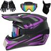 HNGKGJBL Casco da Motocross Per Bambini, Casco da Cross Per Esterni, Omologato DOT, Per ATV, BMX, Downhill, Mountain Bike, Quad, con Guanti, Occhiali E Visiera, Set da 4 Pezzi(DD,XL (58-59cm))