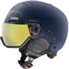 Uvex Casco con Visiera Wanted Visor, Polar Sparkles Gold Matt, 54-58cm