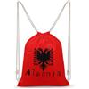 SMAZDFXX Zaino con coulisse e bandiera dell'Albania, borsa sportiva da palestra in tela, borse a tracolla per uomo e donna