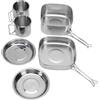 Asixxsix Set da Cucina da Campeggio, Set di Pentole Antiaderenti per Zaino in Spalla in Acciaio Inossidabile da 6 Pezzi, Kit di Disordine Leggero con Custodia per 2 o 3 Persone all'aperto, Picnic,