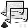 Dreamhigh Porta da Calcio Bambini Giardino Esterno Set da 2 - Mini Porte Pieghevoli con Borsa da Trasporto e 8 Picchetti a U, 1,8 kg, 120 x 90 x 90 cm