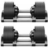 MADICKS Manubrio regolabile 24 KG per palestra e casa da 2 a 24 kg - Set con 12 livelli di peso e base salvaspazio inclusa - per Home Gym, Ideale per l'allenamento a casa, Dumbbells