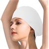Générique Cuffia da bagno da donna impermeabile | Cuffia da bagno unisex per capelli lunghi e corti, facile da indossare e togliere, protezione per le orecchie