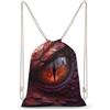 SMAZDFXX Zaino con coulisse Dragon Eye, borsa sportiva da palestra in tela con coulisse per uomo e donna