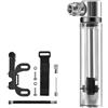 Belnotelt Pompa ad aria portatile ad alta pressione per bicicletta, con staffa ad ago, per bici da strada, mountain bike, pallacanestro, calcio, valvola trasparente, (con supporto)