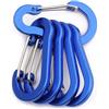 Drawup Confezione da 5 moschettoni leggeri in lega di alluminio, ganci a molla per chiavi, borse, attrezzi da campeggio ed escursionismo, 50 x 26 mm (blu reale)