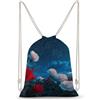 SMAZDFXX Zaino con coulisse Roses And Moon, borsa sportiva da palestra in tela per uomo e donna