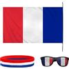 ping pong balls Kit per tifosi francesi con coulisse bandiera francese occhiali bandana calcio